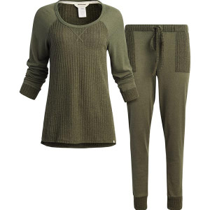 Women's Pajamas - 2 Piece Ribbed Sleepwear Set